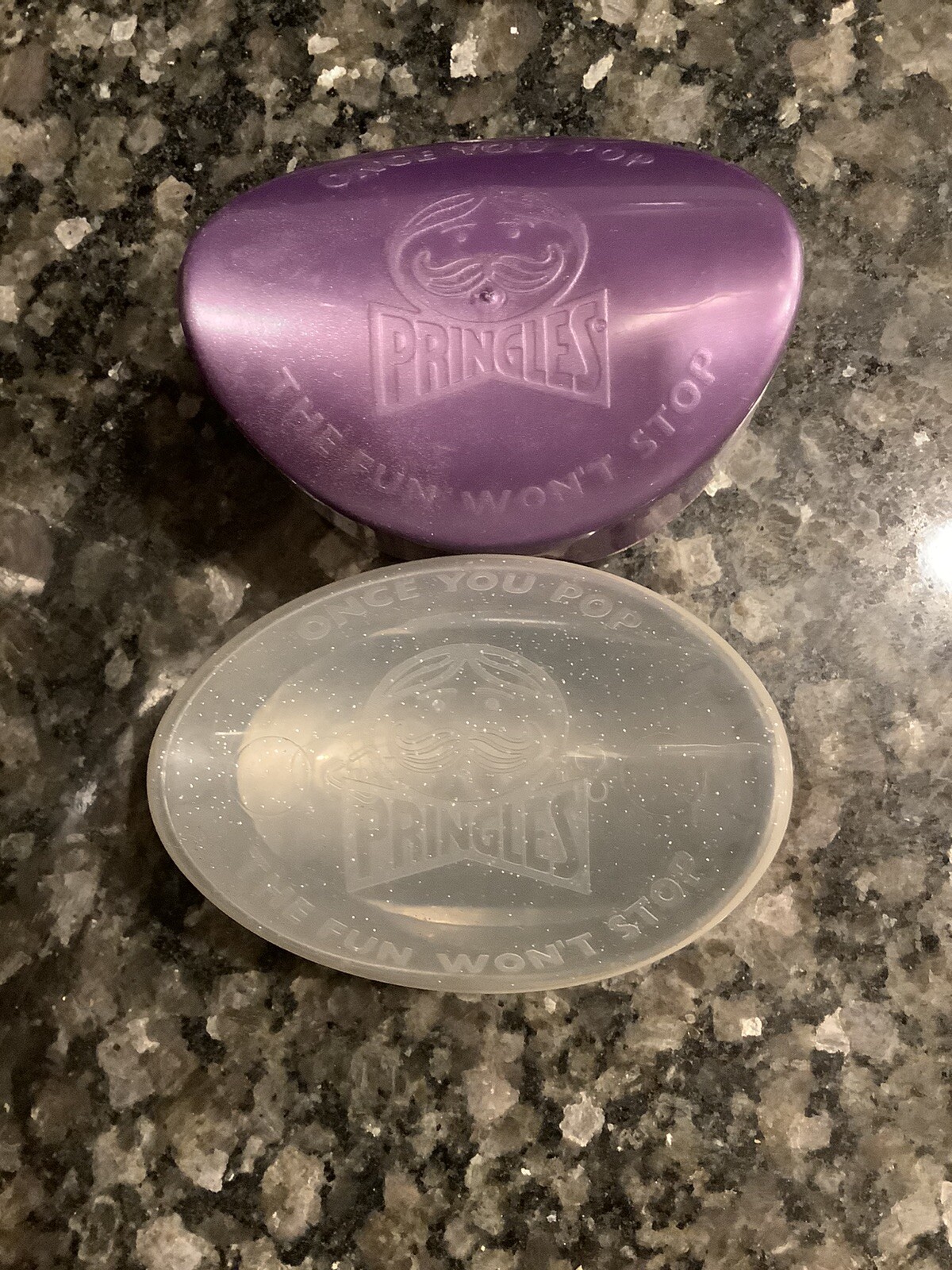 2 Vintage Pringles Potato Chip Holder Travel Lunch Containers Case