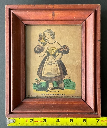 Antique 1800’s My Pretty Polly Colorized Lithograpgh Framed by Turner & Fisher - Picture 9 of 10