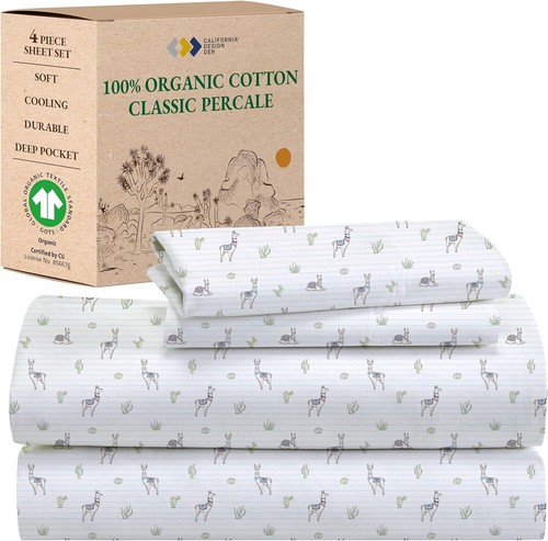 Cooling Lightweight Llama Print Full Size Cotton Sheet Set - 300 Thread Count - Picture 3 of 10