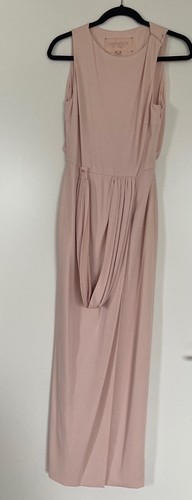 GIAMBATTISTA VALLI ROSA 100% SEIDE ÄRMELLOS SPALTE DRAPIERT WICKEL LANGES KLEID XS 40 - Bild 1 von 9