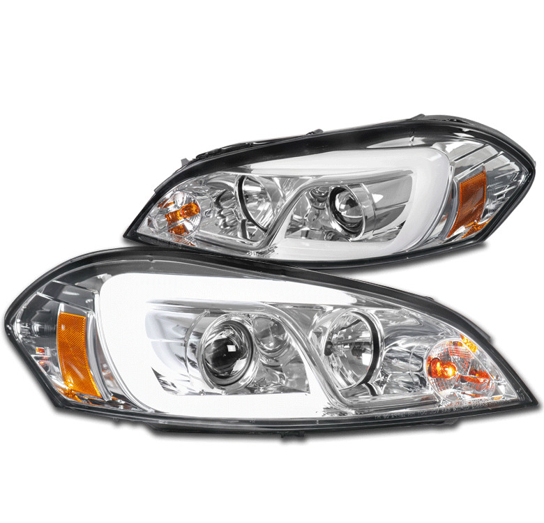 For 06-13 Chevy Impala/14-16 Limited LED Tube Projector Headlights Lamps Chrome