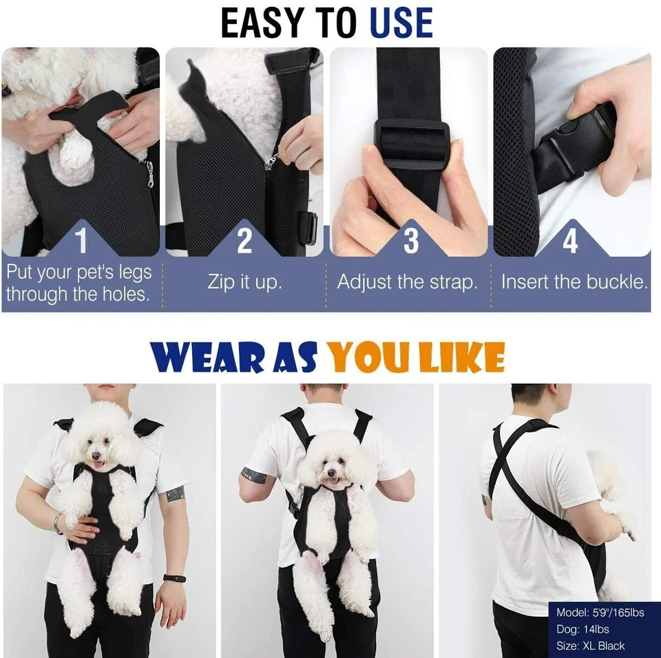 Mochila de transporte de malla para mascotas cachorros perros bolso de viaje bolso de hombro EE. UU. Foto 2 de 4