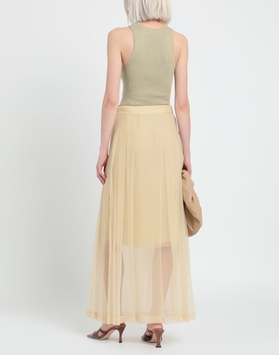 BRUNELLO CUCINELLI Silk Pleated Maxi Skirt in Lemon Butter Yellow Size IT 42 - Picture 3 of 8