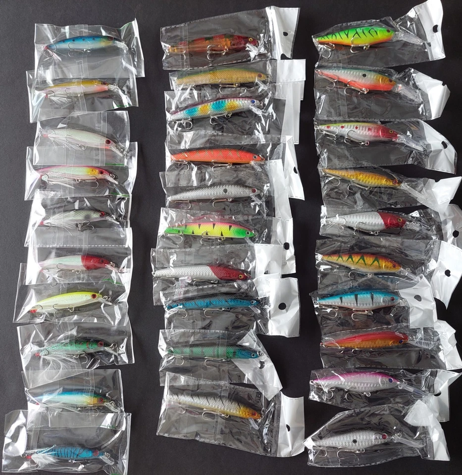 Lote Mixto Señuelos de Pesca 30 Piezas Crankbaits Minnow Baits Aparejos Lubina Nuevo EE. UU. Foto 2 de 4