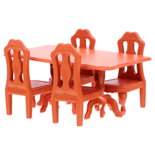 1 Set/5pcs Dollhouse Furnitures Mini Tables and Chairs for Kids Playing - Picture 9 of 12