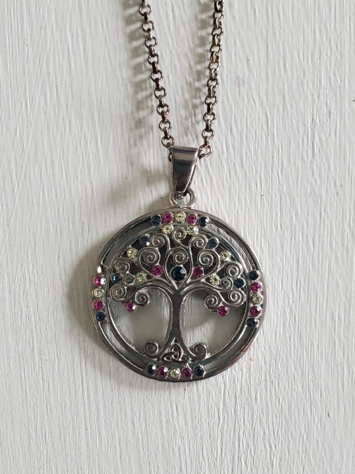 Vintage Solvar Signed Rhinestone Tree Pendant Nec… - image 6