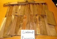 BOX OF BLACK WALNUT SCRAP OF KILN DRIED THIN LUMBER