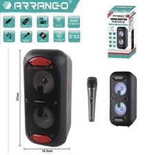 Cassa Acustica Amplificata Portatile Bluetooth FM USB Aux Luci con Microfono 60W