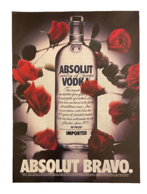 Absolut Vodka Print Ad Absolut Bravo 8 x 11
