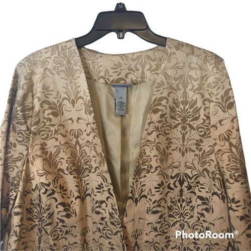 Catherines Blazer Size 1X Floral Paisley Button Front 3/4 Sleeves Brown NEW - Picture 8 of 8