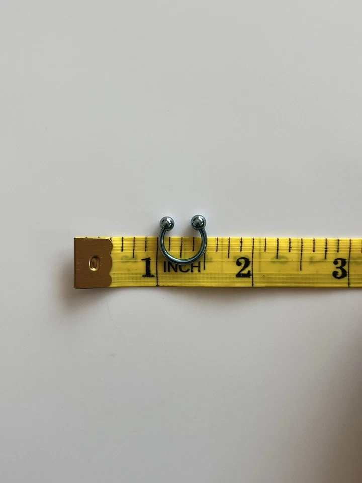 14G Azul Quirúrgico Acero Inoxidable Herradura Tabique Pezón Labio Ceja Cuerpo Joyería Foto 3 de 3