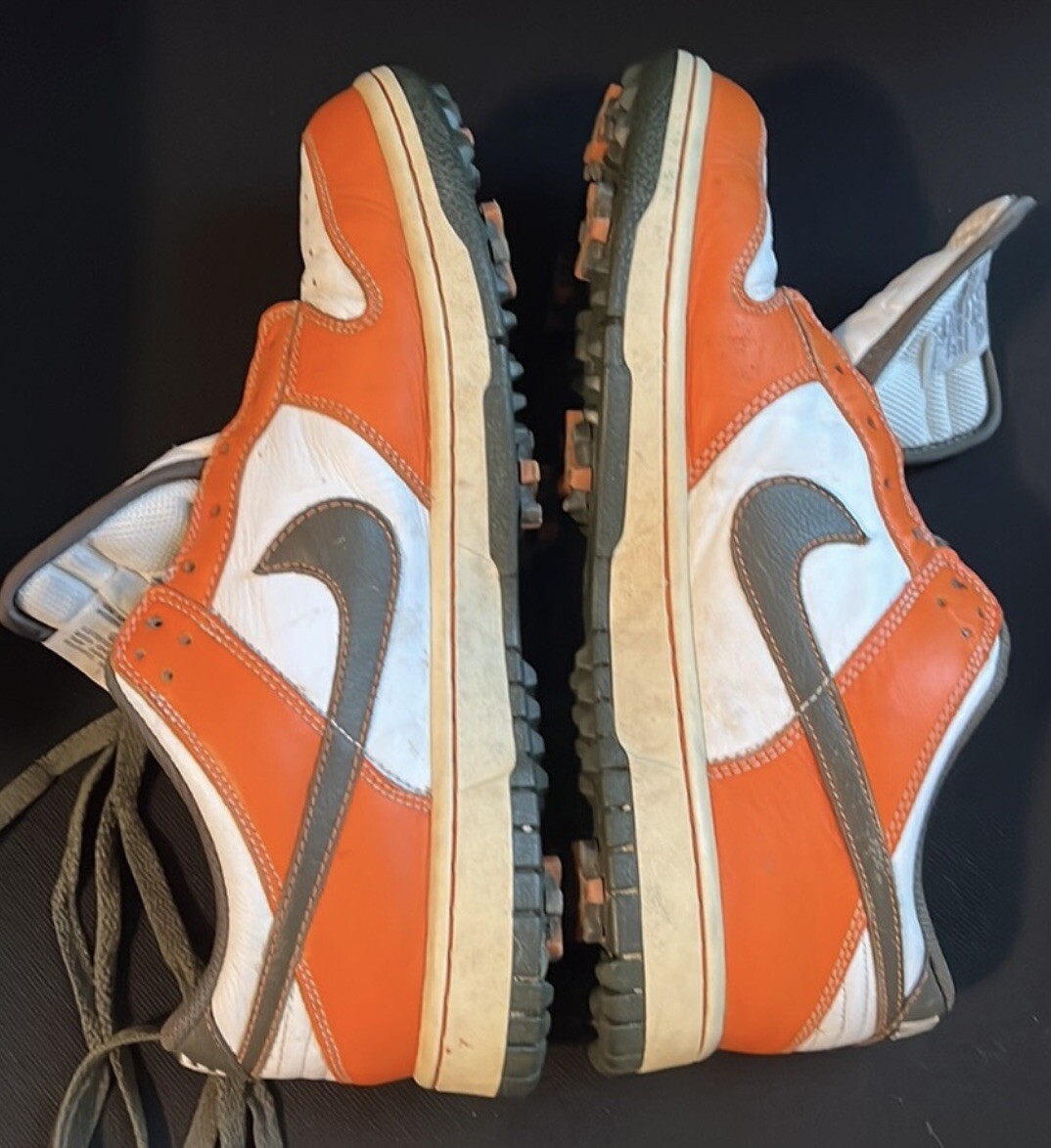 Vintage Nike SB Dunk Air NG White Orange Olive Golf Shoes  display picture 2