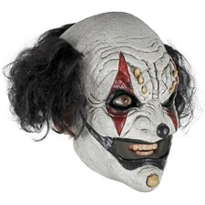 Ghoulish Productions Clown Black Latex Face Mask Horror Halloween Cosplay