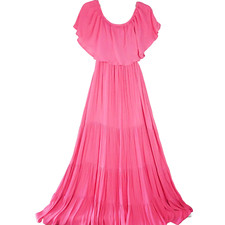 Forever 21 Womens Size S Pink  Off-the-Shoulder Maxi Dress