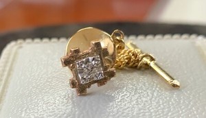 Mens 10k Yellow Gold Tie Tack Pin Lapel Pin
