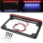 Universal Black Aluminum License Plate Frame with LED Light Brake Tail Light 12V