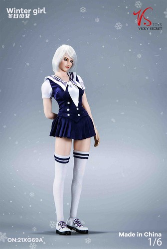 VSTOYS 21XG69A 1/6 Female Head Sculpt & Clothes Set Coat JK Skirt Shoes Model - Picture 6 of 12