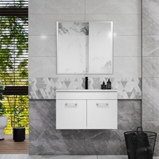 32-Inch Bathroom Vanity With Sink and Mirror Combo,Wall-Mounted Bathroom Vanit