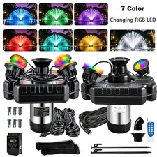 1HP 15000GPH 750W Pond Fountain Aerator Floating Pump w/ 2 or 4 light,Optional