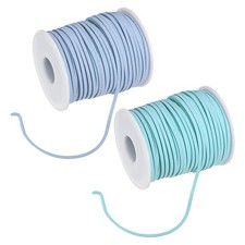 2-Pack 100 Yards 2.6mm Faux Suede Leather Cord Fresh Blue, Sky Blue