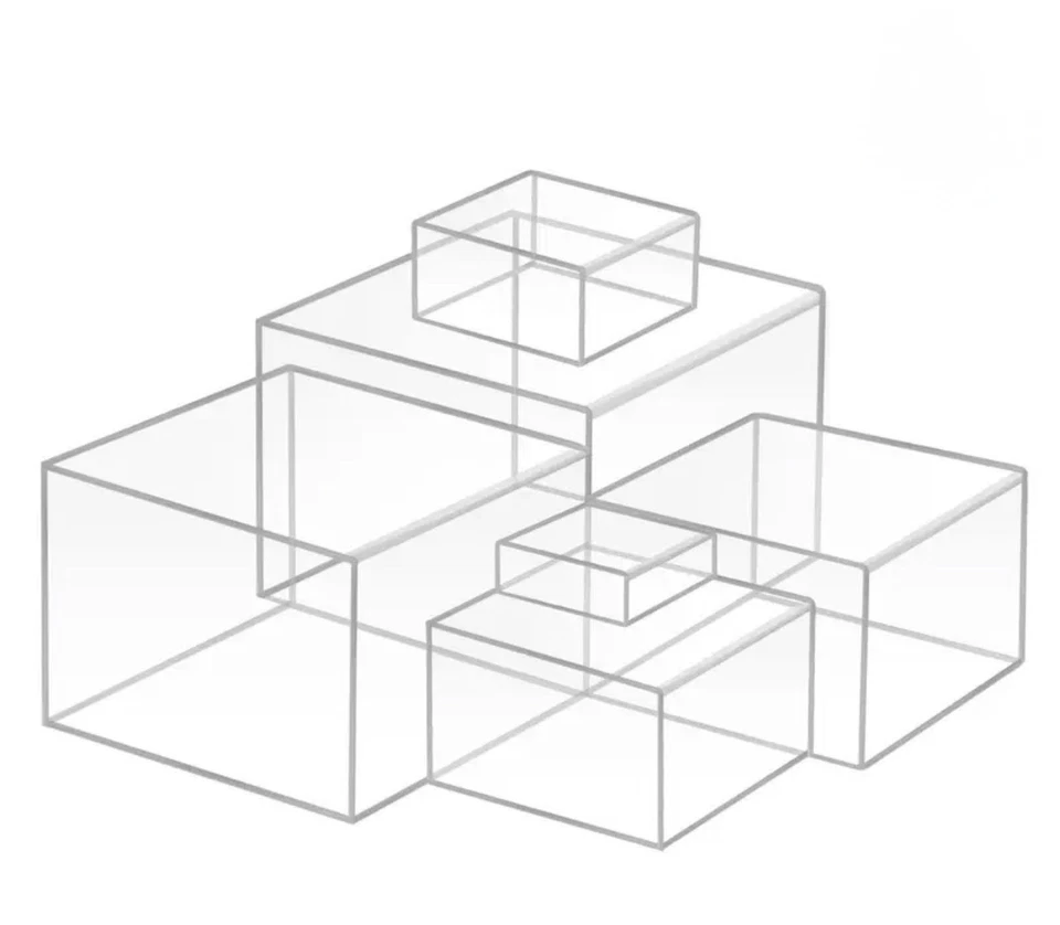 Soportes de exhibición de cubo acrílico Clisela - Elevadores de caja con fondo hueco. 6 piezas - Nuevo Foto 2 de 4