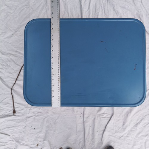 Tavolo carrello utilità vintage Cosco 3 livelli metà secolo blu cromato modello 12-104 - Foto 15 di 16