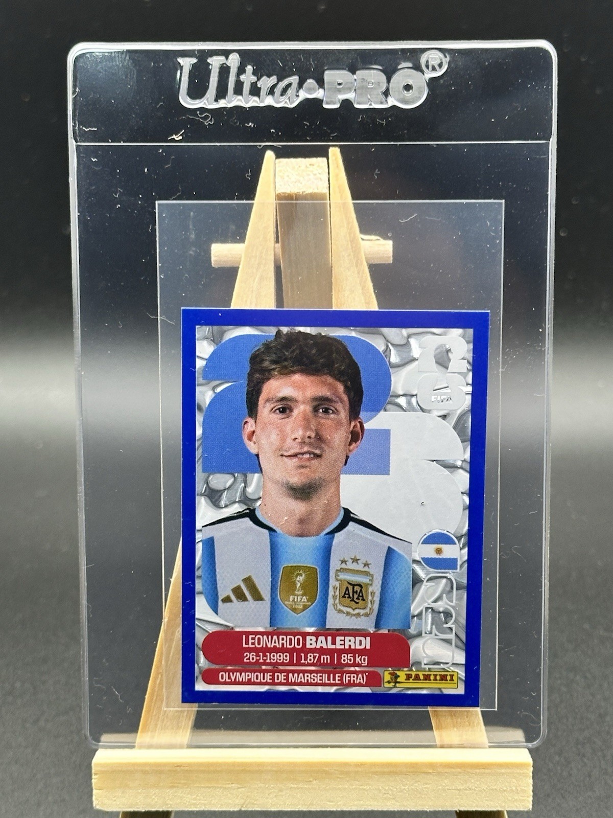 2027 Panini FIFA World Cup Sticker BLUE Crumple ARG 7 Leonardo Balerdi