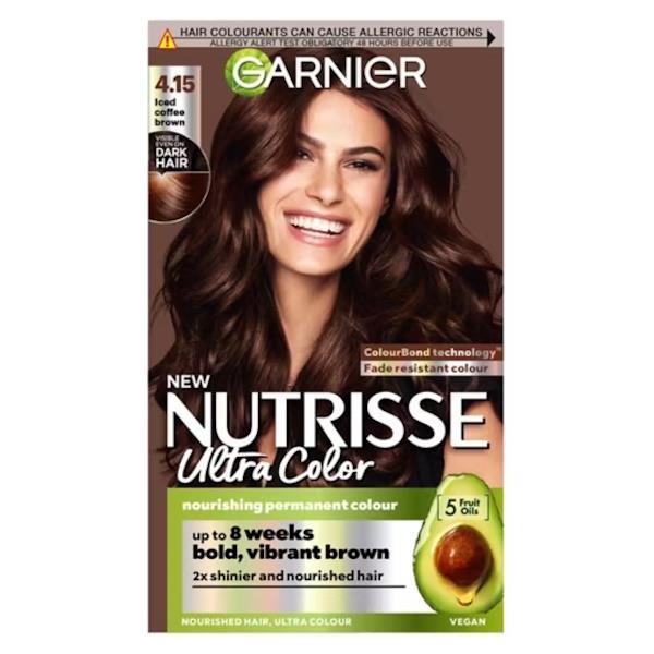 Garnier Nutrisse Nutrisse Ultra Color Dye, Vegan, 4.15 Iced Coffee Brown, Cool And Sophisticated Hair Shade. - Image 2
