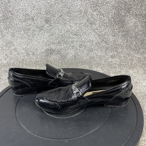Rag & Bone Shoes Womens Size 36 Eu 5.5 Us Chain Loafer Black Leather Slip On - Picture 7 of 11