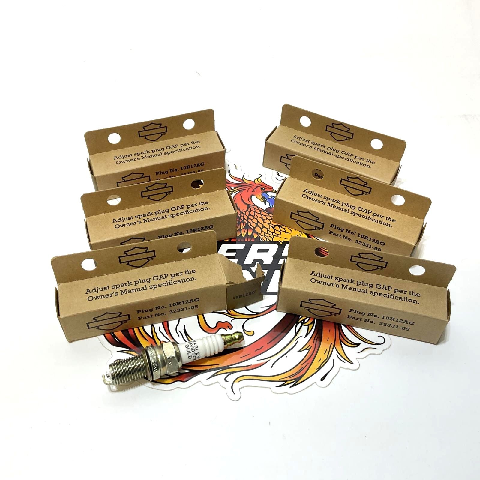 NOS Genuine Harley 6pc V-Rod Gold Spark Plugs 10R12AG 32331-05