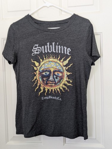 Sublime Long Beach Graphic T Shirt Medium Heather Gray S/S Cotton Music Retro - Picture 2 of 5