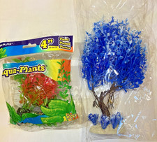 Artificial Plastic Aquarium Plants  - Set of 5 Total - Multicolor - NEW