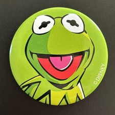 Image of Disney Store The Muppets Kermit Button Badge Official 4cm Diameter