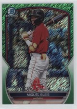 2023 Bowman Chrome Prospects Green Shimmer Refractor 45/99 Miguel Bleis 0e9i