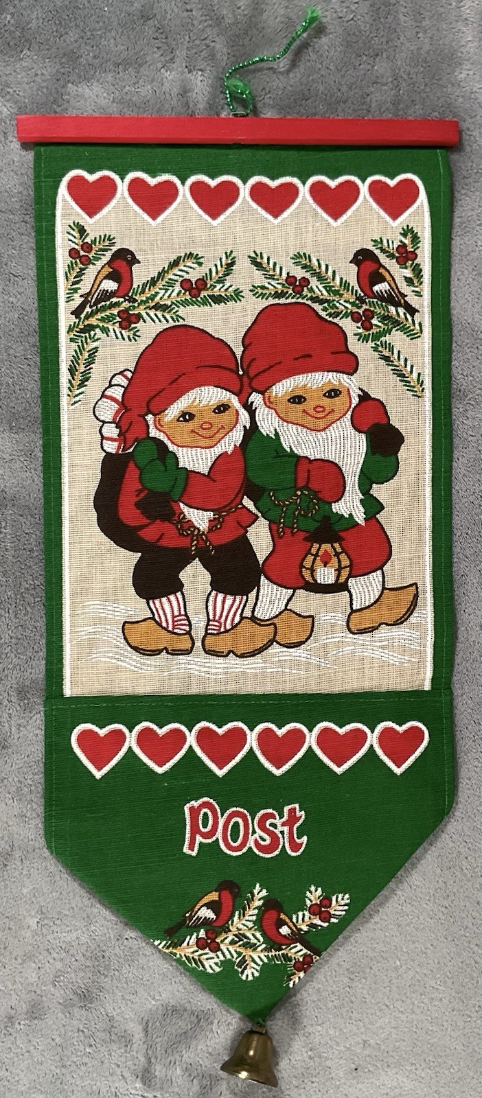 Vintage Christmas Stil Dukar 100% Jute Made In Sweden Set Of 4 Shall Hangings 