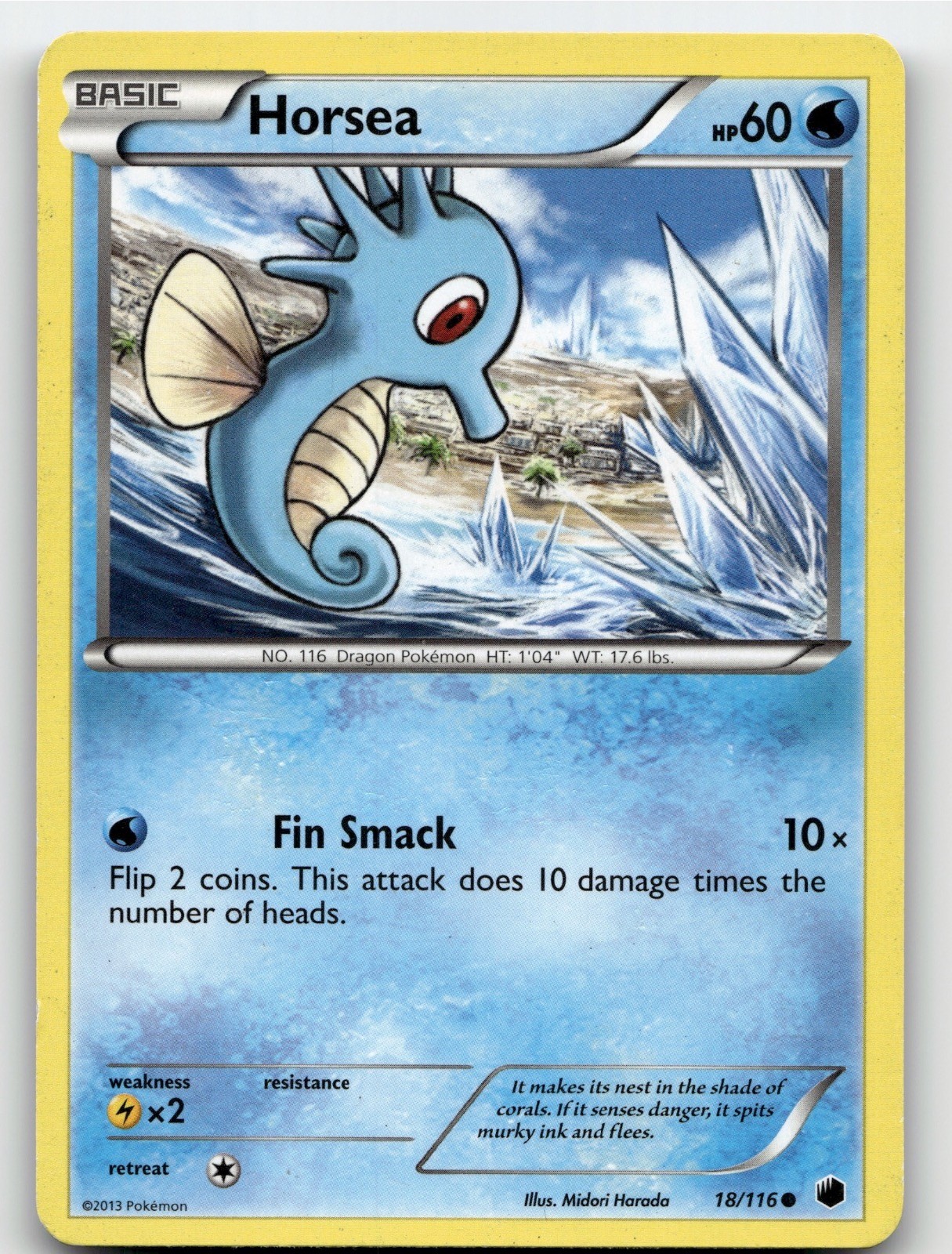HORSEA 18/116 COMMON PLASMA FREEZE POKEMON LIGHTLY PLAYED