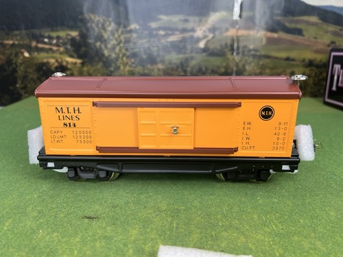 O GAUGE 3-Rail MTH TINPLATE TRADITIONS 10-3003 MTH LINES BOX CAR #814 MINT - Picture 9 of 16