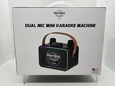 Karaoke Mini Machine Dual Mic Hard Rock Themed Compact For Easy Transport