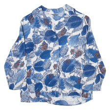 CUNN ELLA Camicia Blusa Donna Blu Collo A V Manica 3/4 Floreale XS