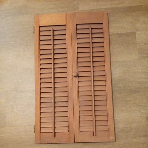 Interior Wood window louver cafe style Shutters 26 5/8 h x 15 7/16 w 7 5/8 w Ea.
