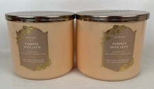 2 Bath  Body Works Pumpkin Spice Latte 3 Wick Large Scented Candles