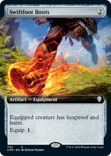 Swiftfoot Boots - Foil - Extended Art Magic mtg Light Play, English Commander Le - Picture 1 of 1