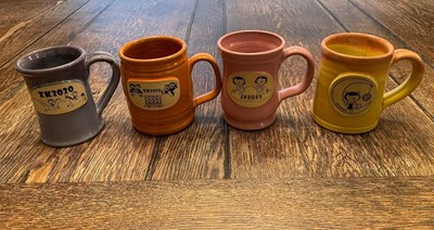 4 (lot) DENEEN POTTERY Handmade in USA coffee mugs ZK 2020 2021 2023 2024 NWOT