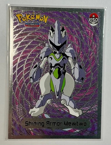💥 Shiny MEWTWO SHINING ARMOR Pokemon Vintage Art CARD Metallic Foil Anime NM💥