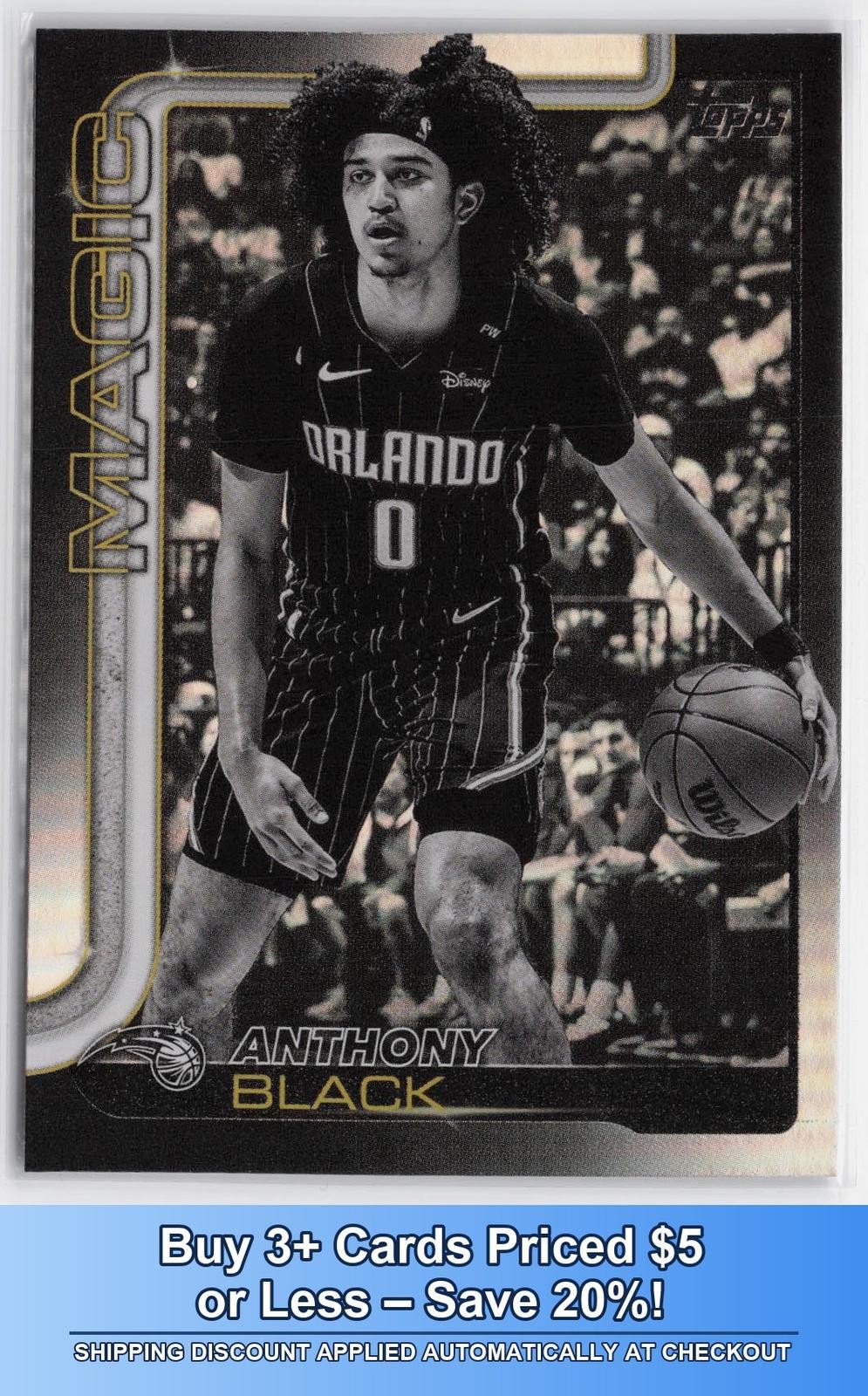 2025-26 Topps Anthony Black #89 Blackout Parallel Black Friday Orlando Magic