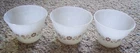 Set Of 3 Dynaware Ramekin Milk Glass Custard Cup Brown Daisy Flower