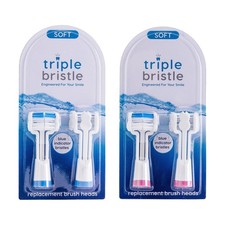 Triple Bristle Replacement Brush Head Refills  Innovative 3 Sided Head Desig...