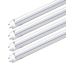 LED T8 Light Tube 4FT 5000K, Dual-End Powered Ballast 4 Feet Daylight White