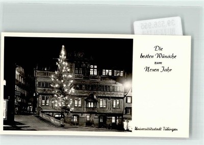 39586955 - 7400 Tuebingen Lighted Christmas Tree in Front of Town Hall
