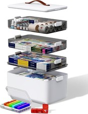 Medicine Organizer Box, 4-Tier with 7-Day Pill Case  4-tier medicine storage